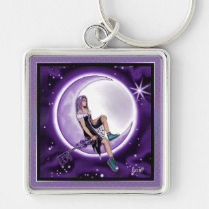 Purple Moon Child Keychain