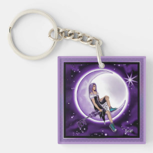 Purple Moon Child Keychain
