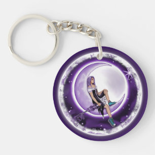 Purple Moon Child Keychain