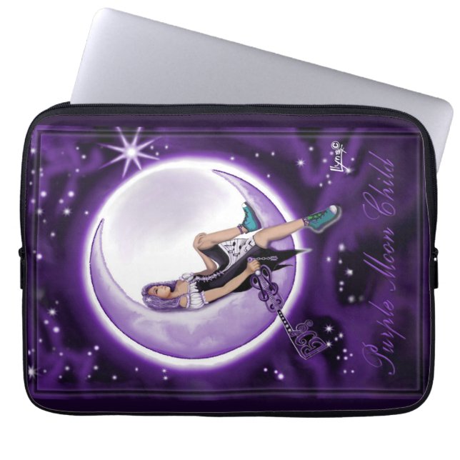 Purple moon Child Laptop Sleeve (Front)