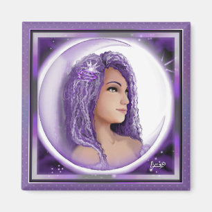 Purple Moon Child Magnet