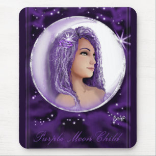 Purple moon Child Mouse Pad
