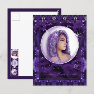 Purple Moon Child Postcard