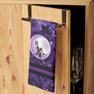 Purple moon Child Tea Towel