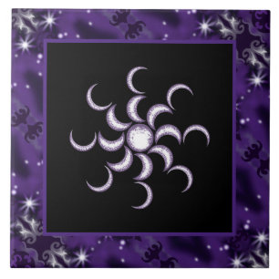 Purple Moon Child Tile