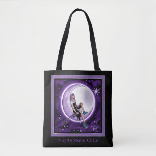 Purple Moon Child Tote Bag