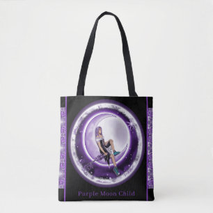 Purple Moon Child Tote Bag