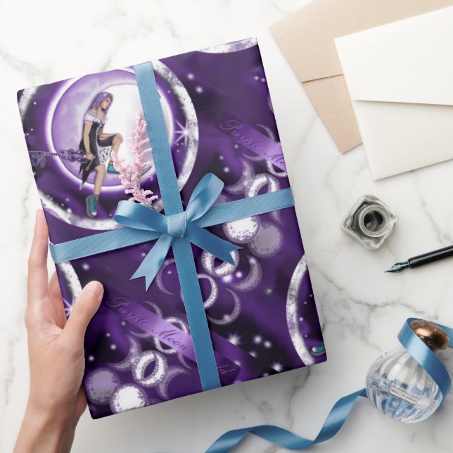 Purple Moon Child Wrapping Paper (Gifting)