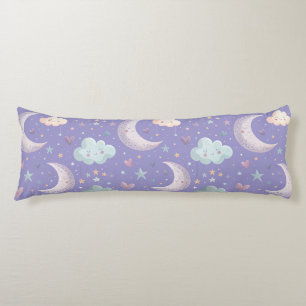 Purple Moon & Clouds Body Pillow