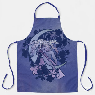 Purple Moon Goddess Wiccan Triple Moon Symbol Art Apron