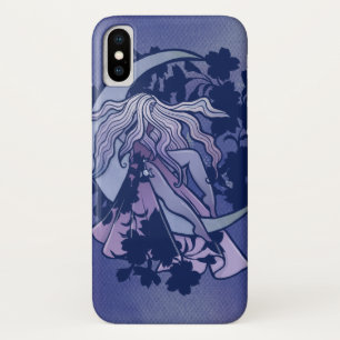 Purple Moon Goddess Wiccan Triple Moon Symbol Art iPhone X Case