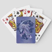 Purple Moon Goddess Wiccan Triple Moon Symbol Art Playing Cards