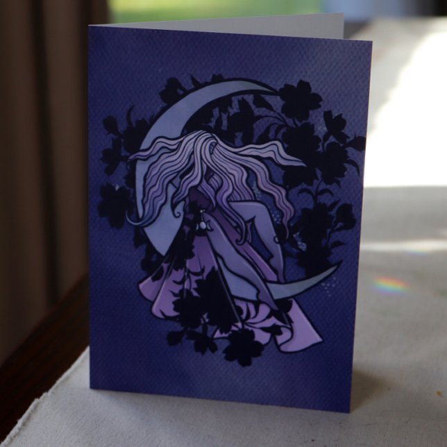 Purple Moon Goddess Wiccan Triple Moon Symbol  Card (Creator Uploaded)