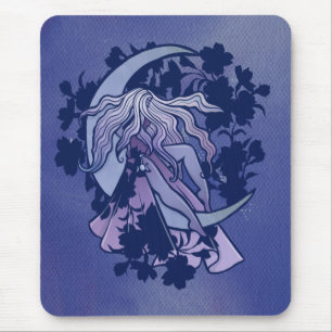 Purple Moon Goddess Wiccan Triple Moon Symbol  Mouse Mat