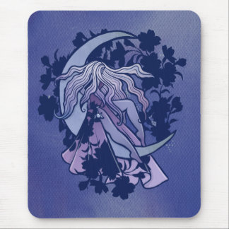 Purple Moon Goddess Wiccan Triple Moon Symbol Mouse Mat