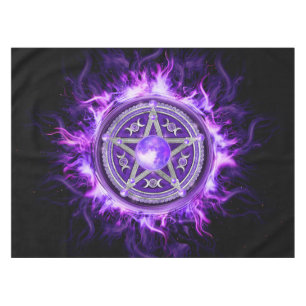 Purple Moon Pentagram Tablecloth