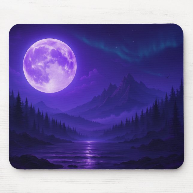Purple Moon Serenity Mousepad – Midnight Mountain  (Front)