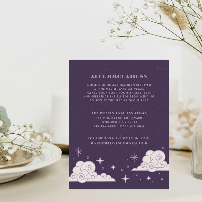 Purple Moon & Stars Celestial Wedding Enclosure Card (Creator Uploaded)