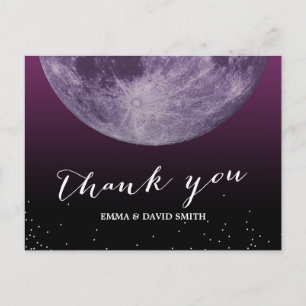 Purple Moon & Stars Thank You Cards