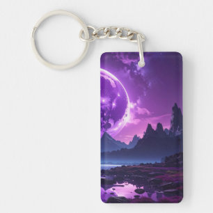 Purple Moon Vista Keychain