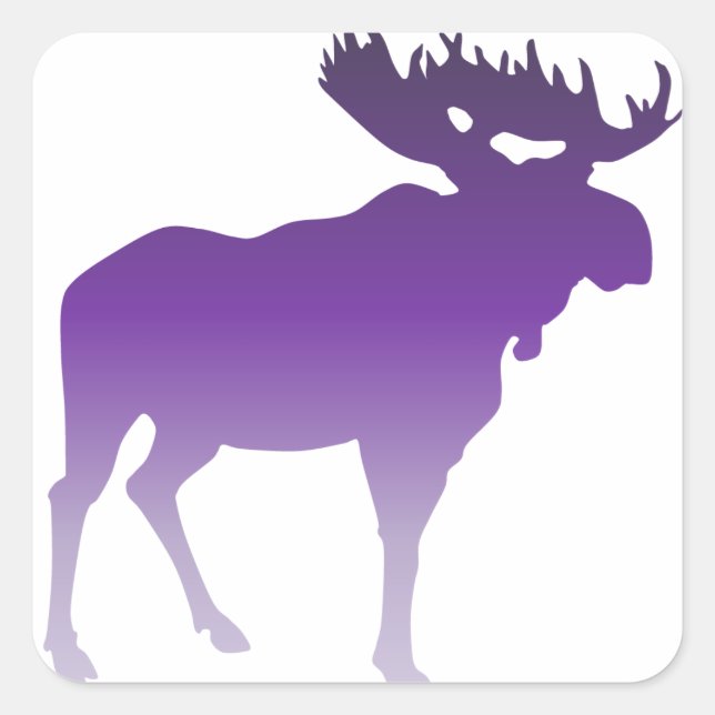 Purple Moose Square Sticker (Front)
