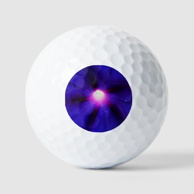 Purple Morning Glory Flower  Golf Balls (Front)