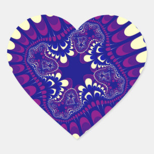 Purple Morning Glory Flower Heart Sticker