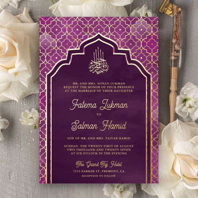 Purple Moroccan Arch Muslim Wedding Gold (Creator Uploaded)