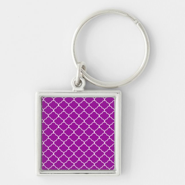 Purple Moroccan Design @ Emporiomoffa Key Ring (Front)