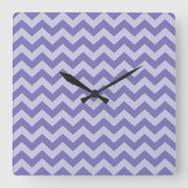 Purple Moroccan Moods Chevrons Square Wall Clock (Front)