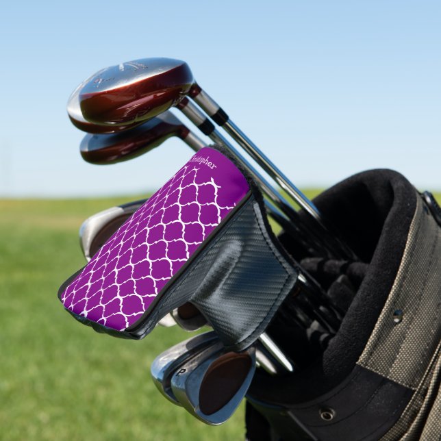 Purple Moroccan Pattern Design Golf Head Cover (In Situ)