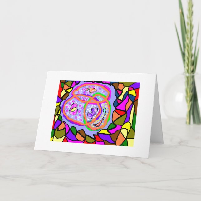Purple mosaic card birthday message inside (Front)