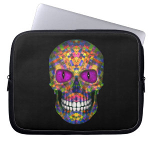 Purple Mosaic Sugar Skull Zombie Laptop Sleeves