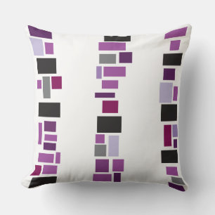 Purple MOSIAC TILES DESIGN Retro Throw Pillow