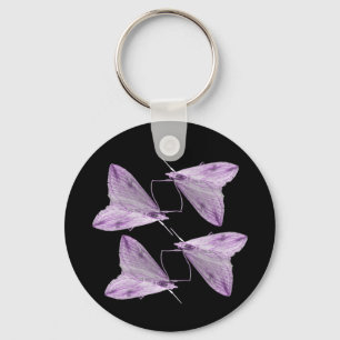 Purple Moth Art Keychain