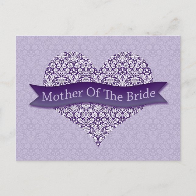 Purple Mother of the Bride Postcard (Front)