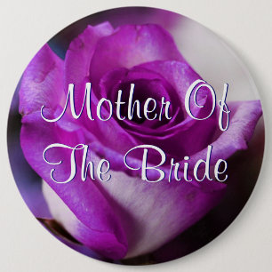 Purple Mother Of The Bride Rose 6 Cm Round Badge