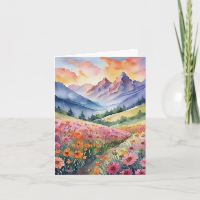 Purple Mountain Majesty Watercolor Card (Front)