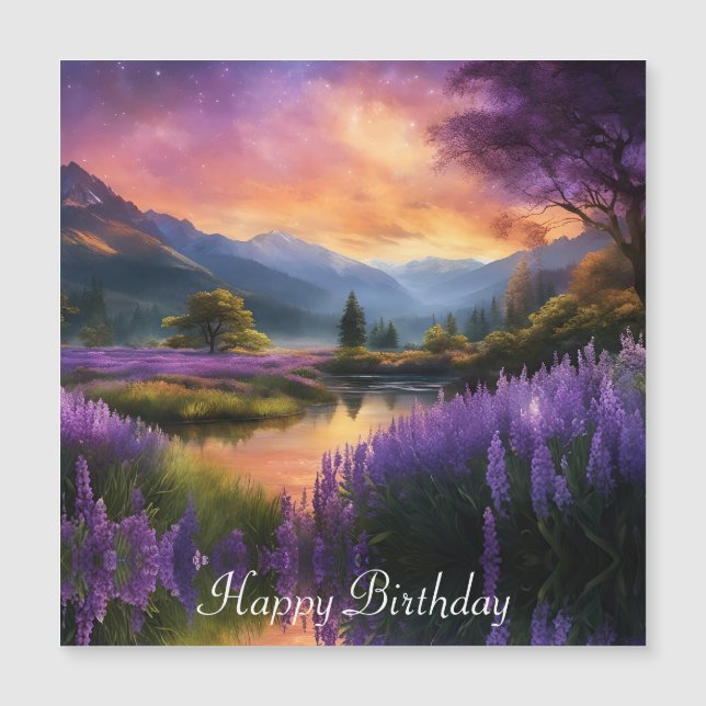 Purple Mountain Valley Sunrise Birthday (Front)