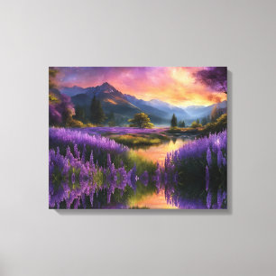 Purple Mountain Valley Sunrise  Canvas Print