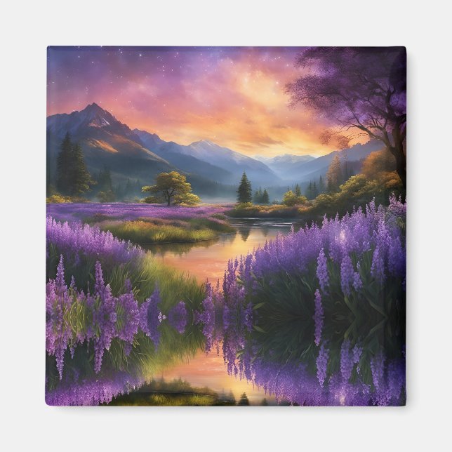 Purple Mountain Valley Sunrise  Magnet (Front)