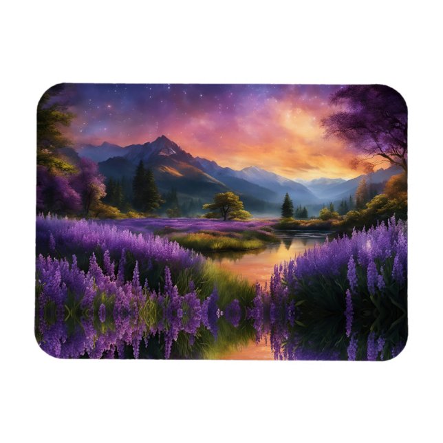 Purple Mountain Valley Sunrise  Magnet (Horizontal)