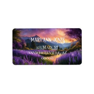 Purple Mountain Valley Sunrise Thank You Label