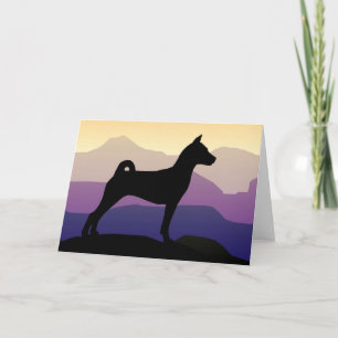 Purple Mountains Basenji Card