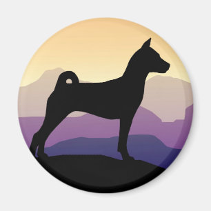 Purple Mountains Basenji Magnet