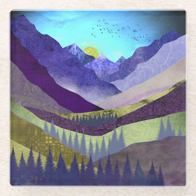 Purple Mountains Majesty Glass Coaster (Front)