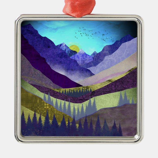 Purple Mountains Majesty Metal Tree Decoration (Front)