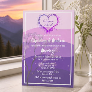 Purple Mountains Majesty Simple Wedding Invite
