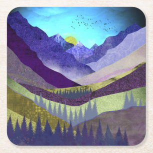 Purple Mountains Majesty Square Paper Coaster
