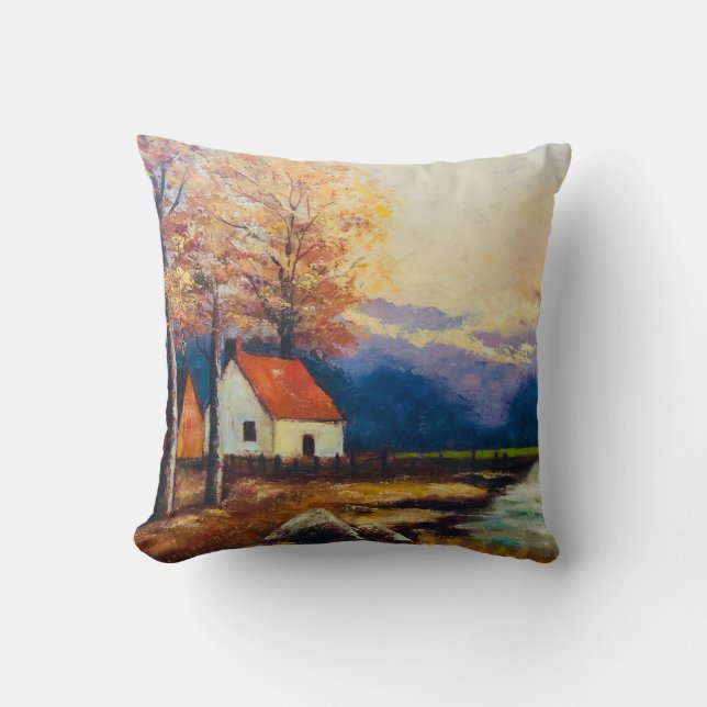 Purple Mountains Throw Pillow (Front)